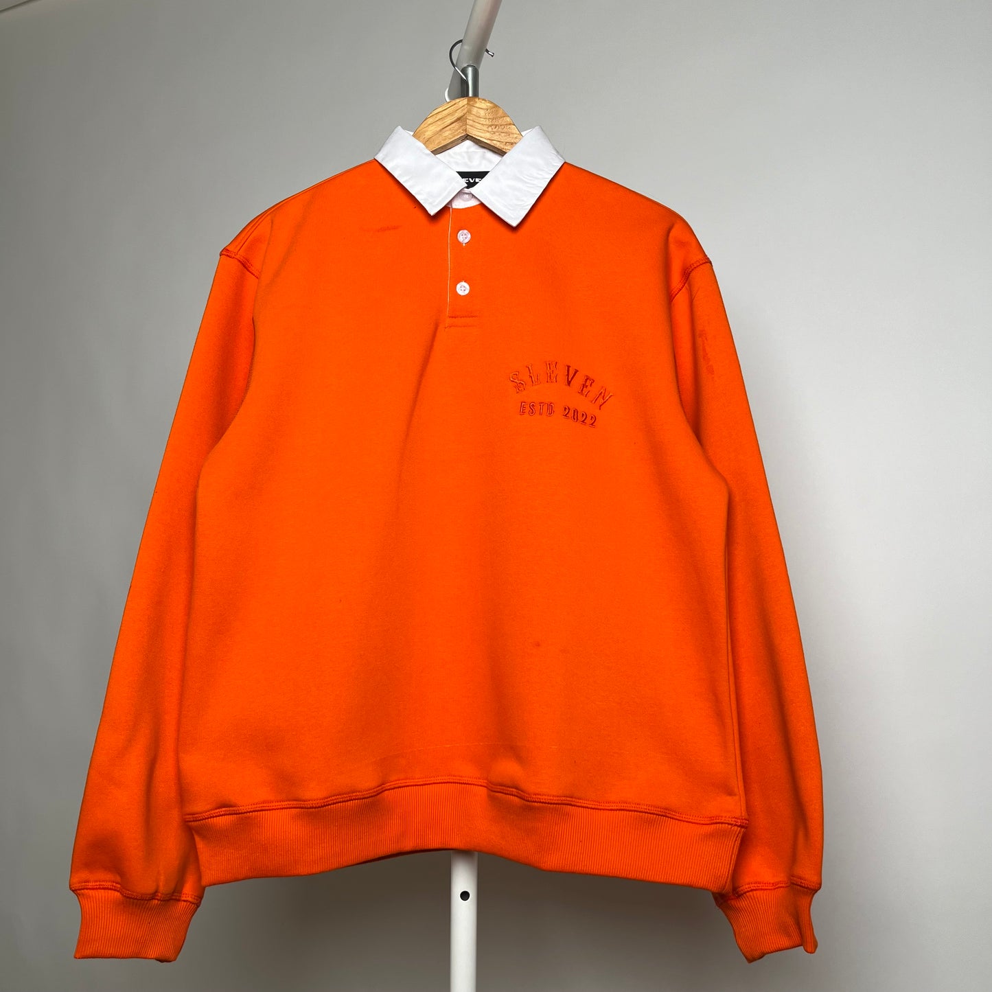 MENTALLY CHECKED OUT POLO SWEATSHIRT (DEEP ORANGE)
