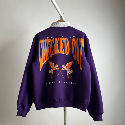 MENTALLY CHECKED OUT POLO SWEATSHIRT (PURPLE)
