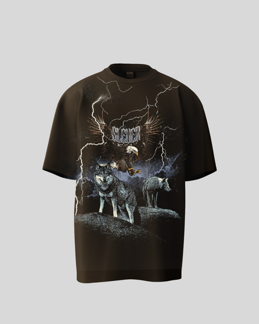 ALPHA HOWL OVERSIZED T-SHIRT (BROWN)