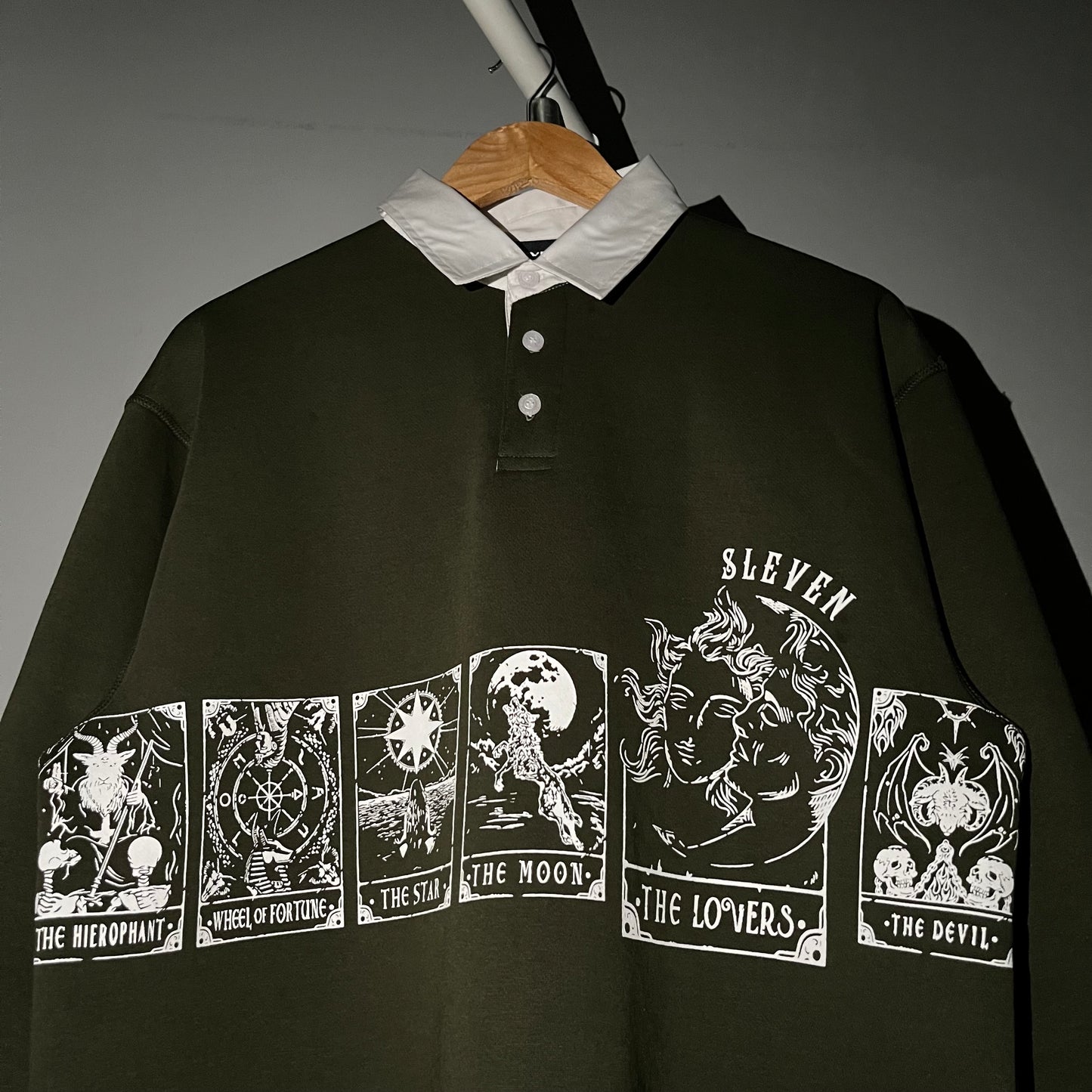 STARGAZE POLO SWEATSHIRT (OLIVE GREEN)