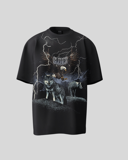 ALPHA HOWL OVERSIZED T-SHIRT (BLACK)