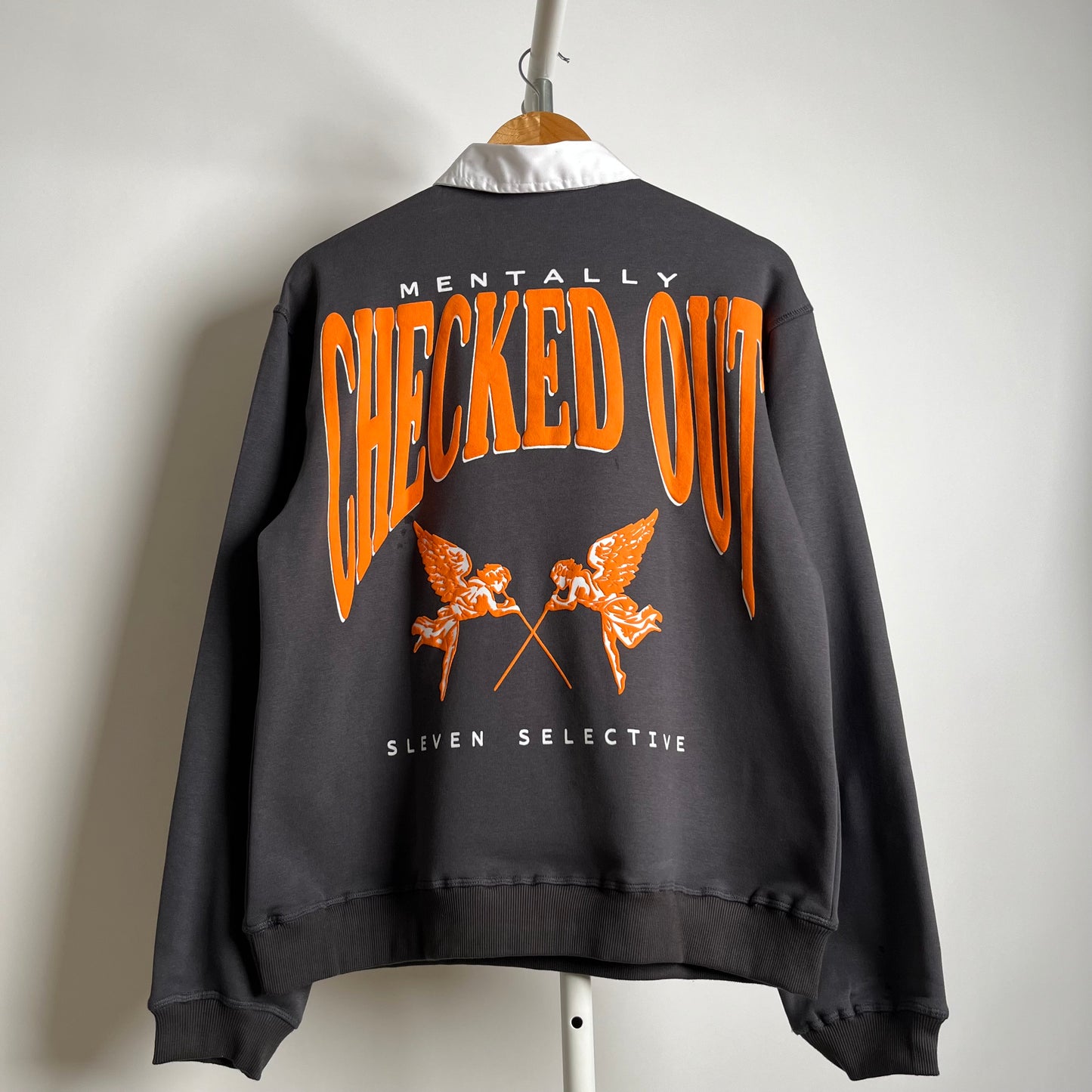 MENTALLY CHECKED OUT POLO SWEATSHIRT (GREY)