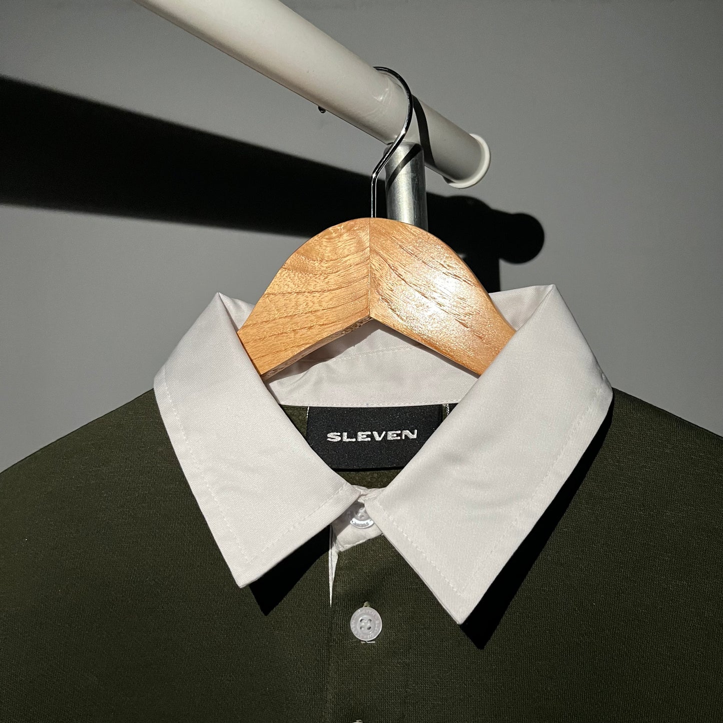 STARGAZE POLO SWEATSHIRT (OLIVE GREEN)