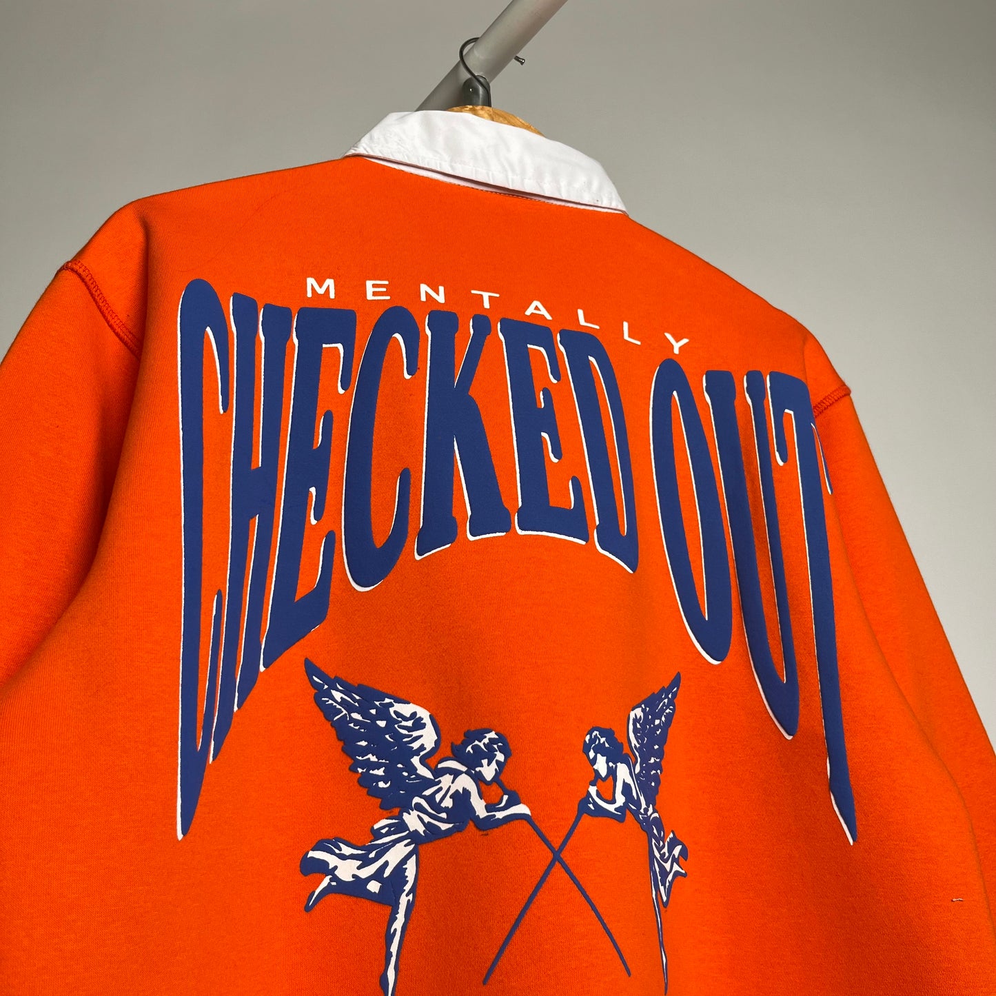 MENTALLY CHECKED OUT POLO SWEATSHIRT (DEEP ORANGE)