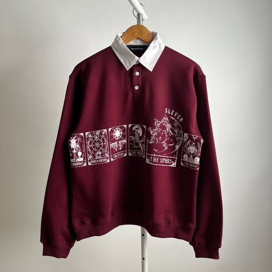 STARGAZE POLO SWEATSHIRT (DEEP RED)