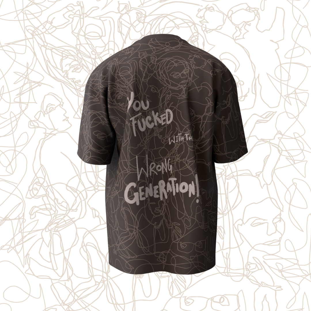 WRONG GEN OVERSIZED T-SHIRT (BROWN)