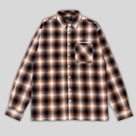 FLANNEL SHIRT (NAVY-ORANGE)