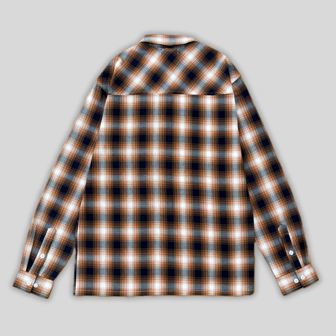 FLANNEL SHIRT (NAVY-ORANGE)