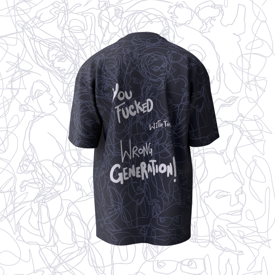 WRONG GEN OVERSIZED T-SHIRT (NAVY)
