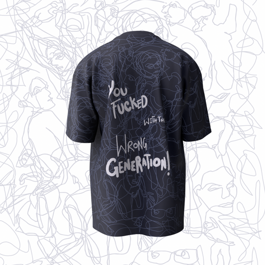 WRONG GEN OVERSIZED T-SHIRT (NAVY)