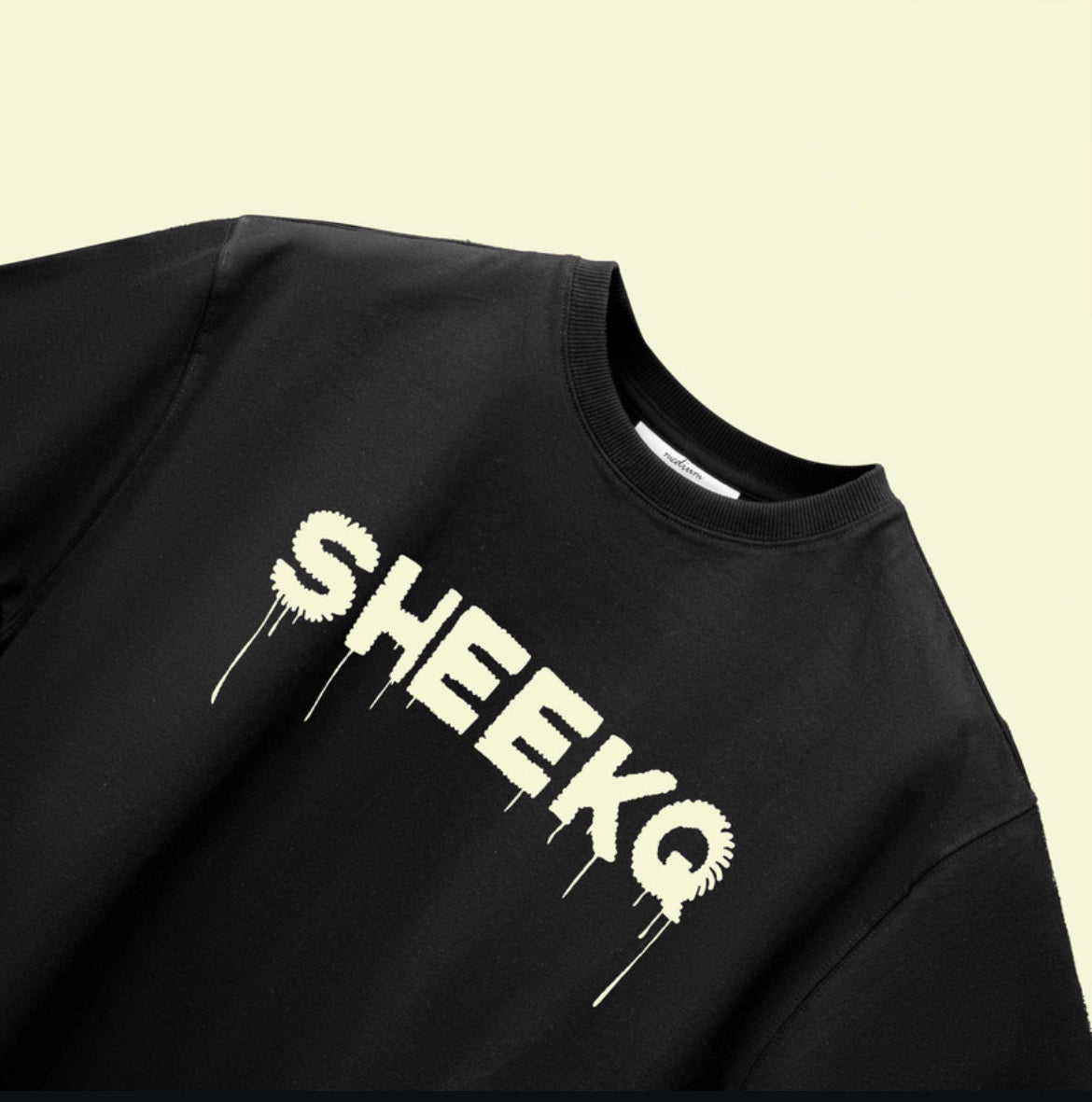 SHEEKQ Zenflow Oversized Statement T-Shirt (Black)