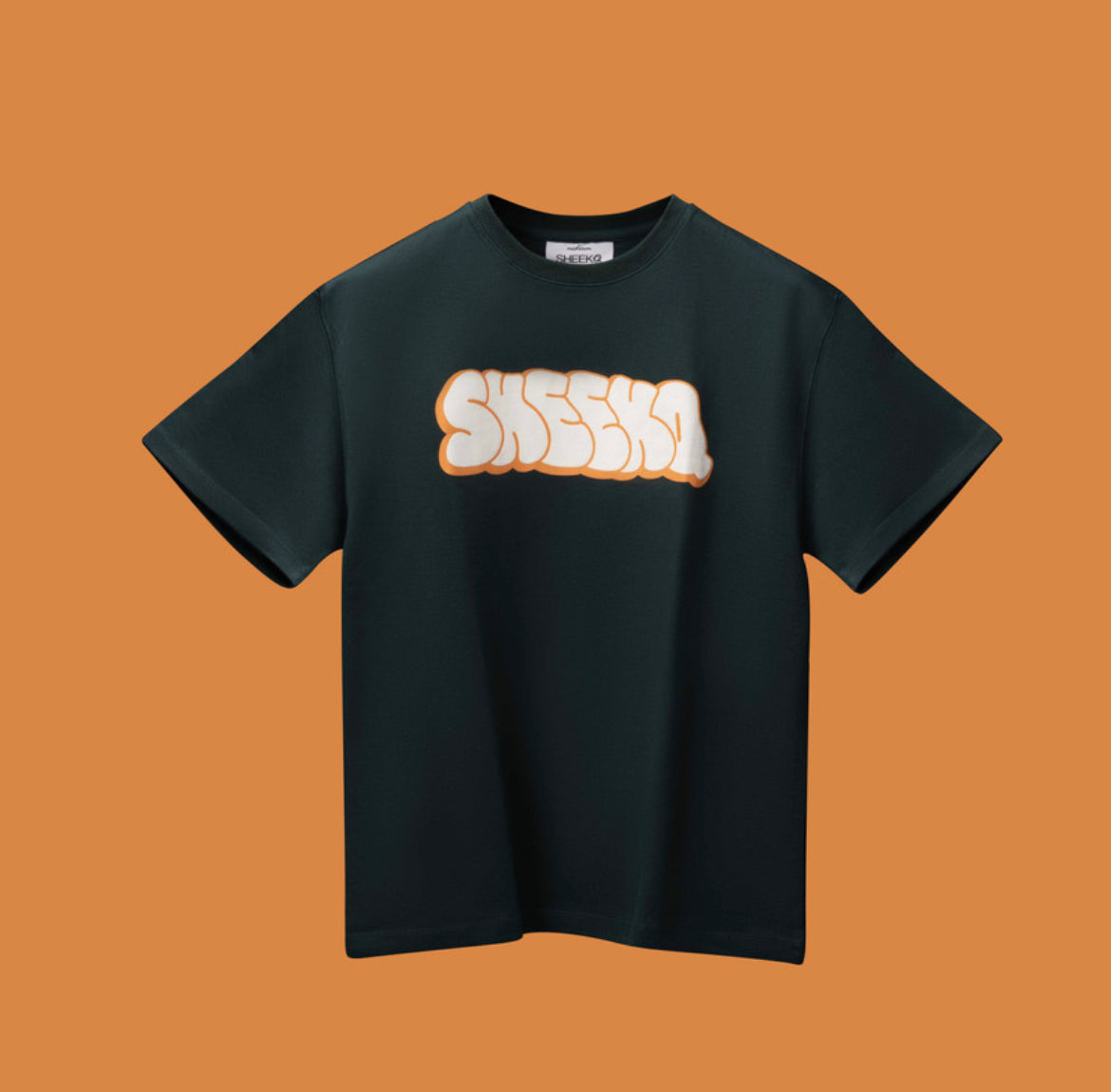 SHEEKQ Doodle Print Oversized Statement T-Shirt (Green)