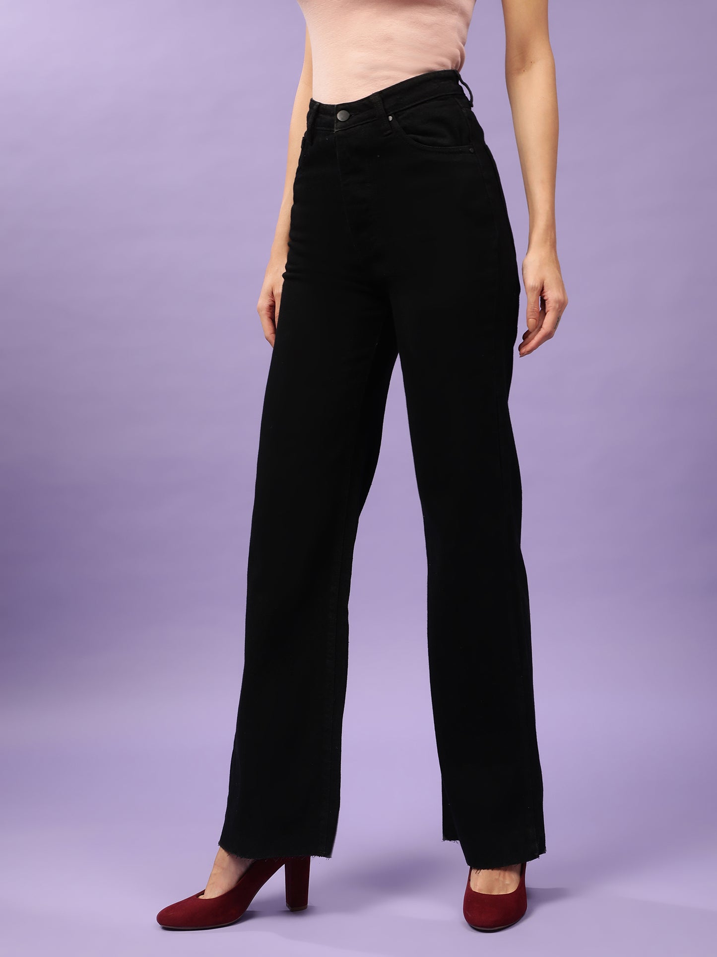 Midnight Black High Rise Wide Leg Denim