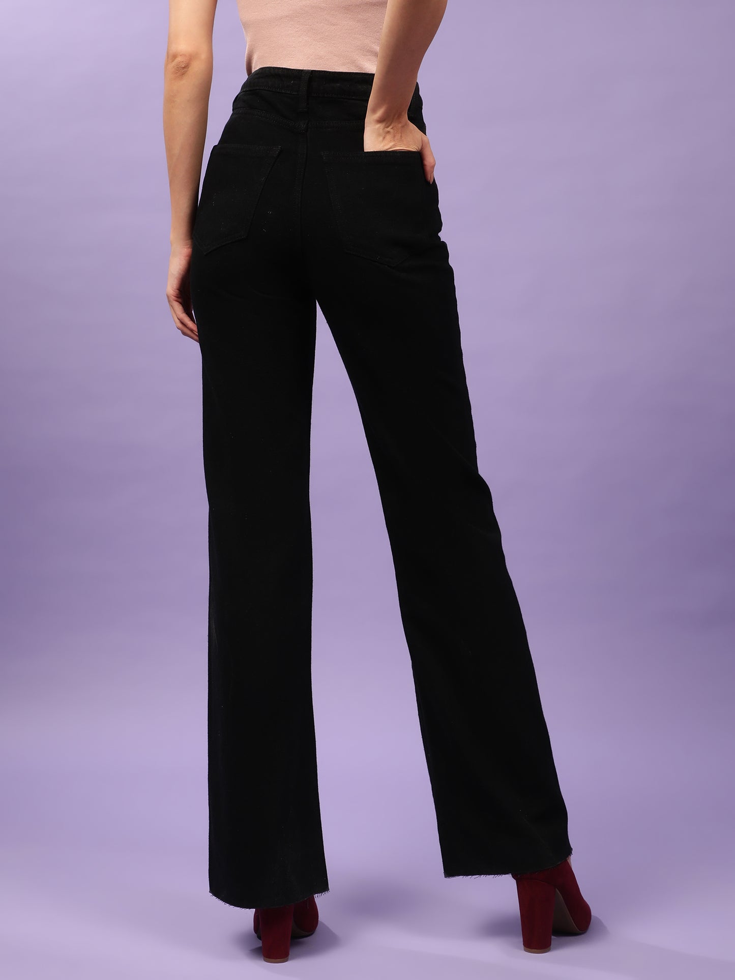 Midnight Black High Rise Wide Leg Denim