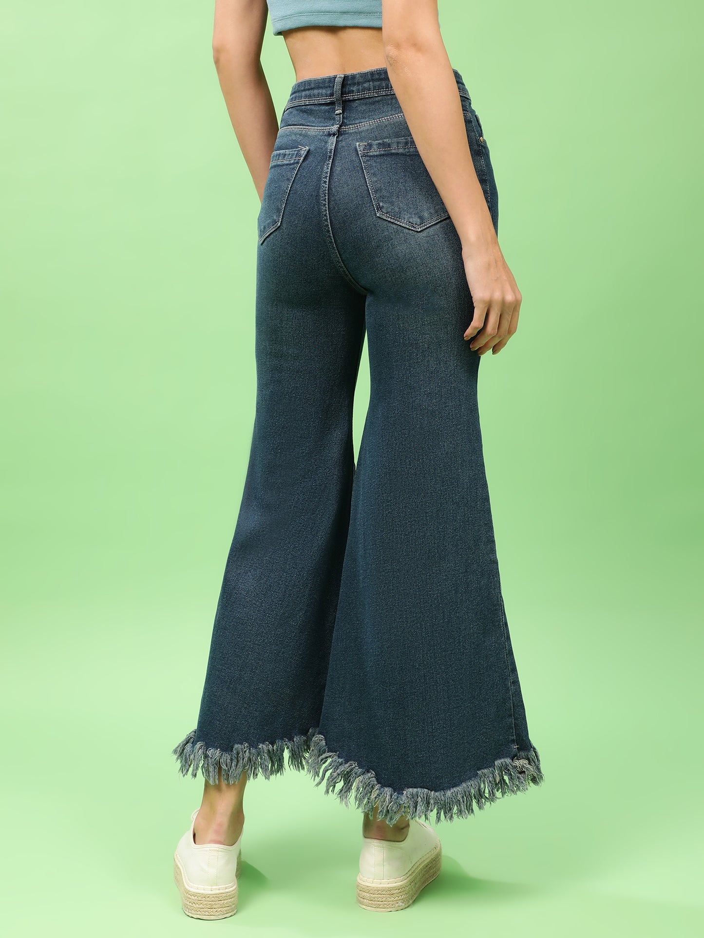 Twilight Blue High Rise Flared Denim