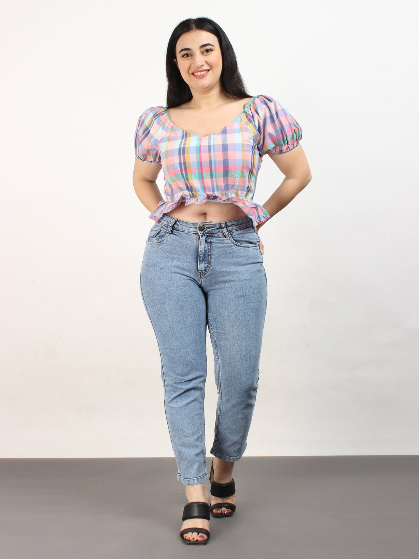 Gingham Checked Top