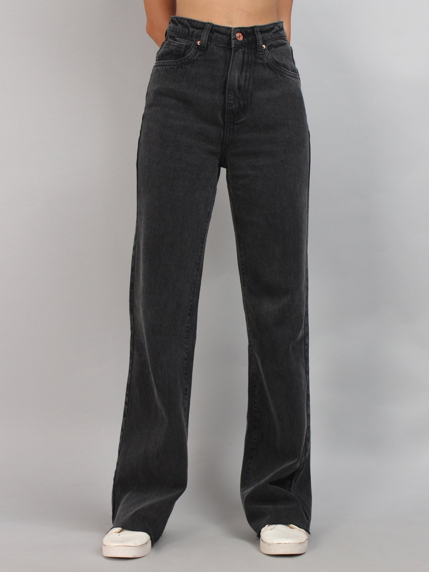 Black High-Rise Wide Leg Denim