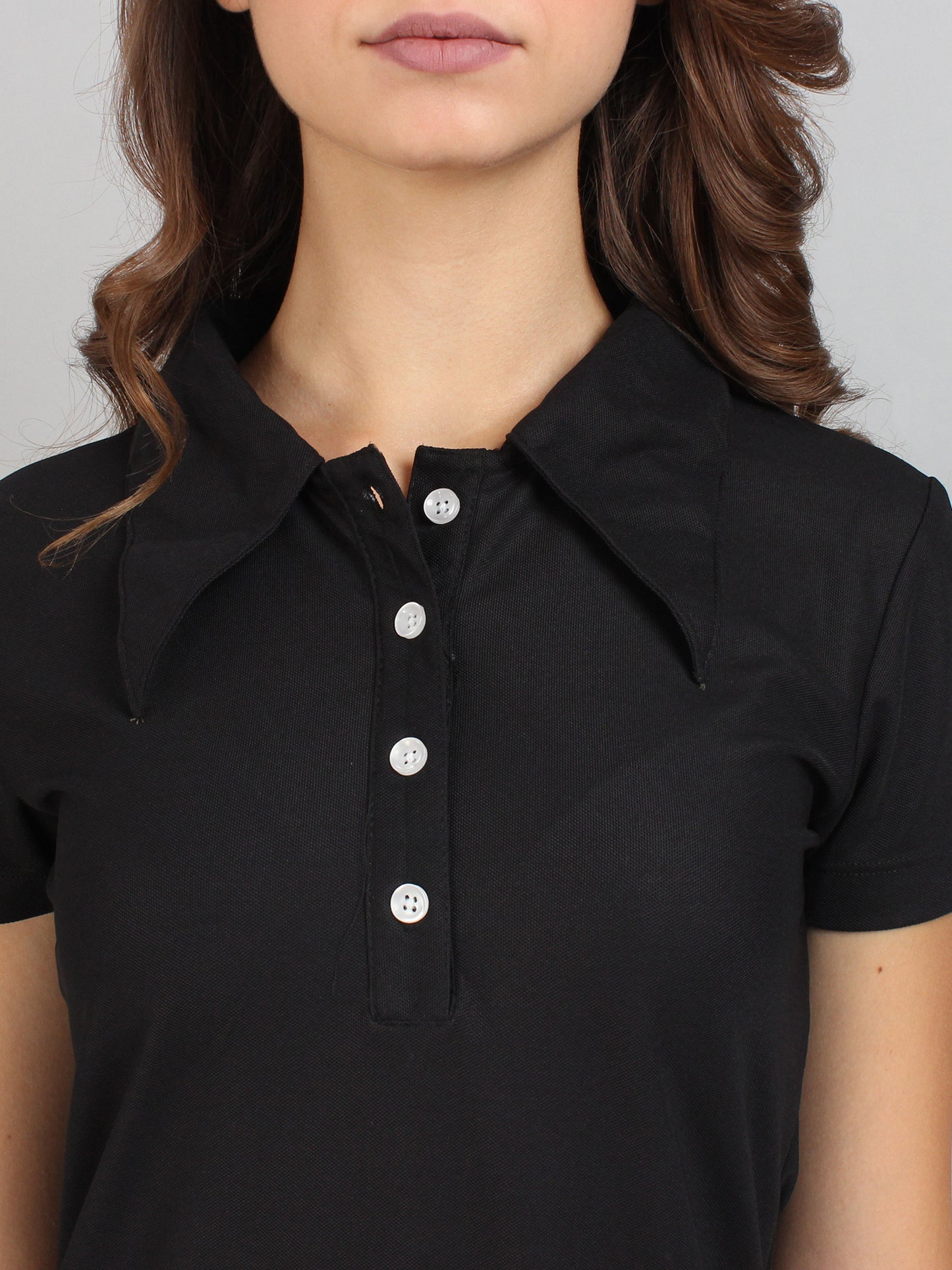 Black Polo Neck T-Shirt Dress
