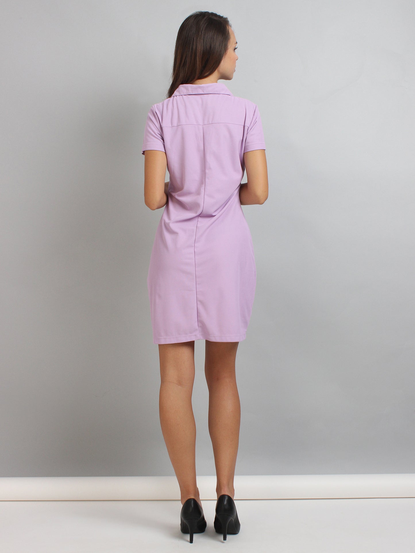 Lilac Polo Neck T-Shirt Dress
