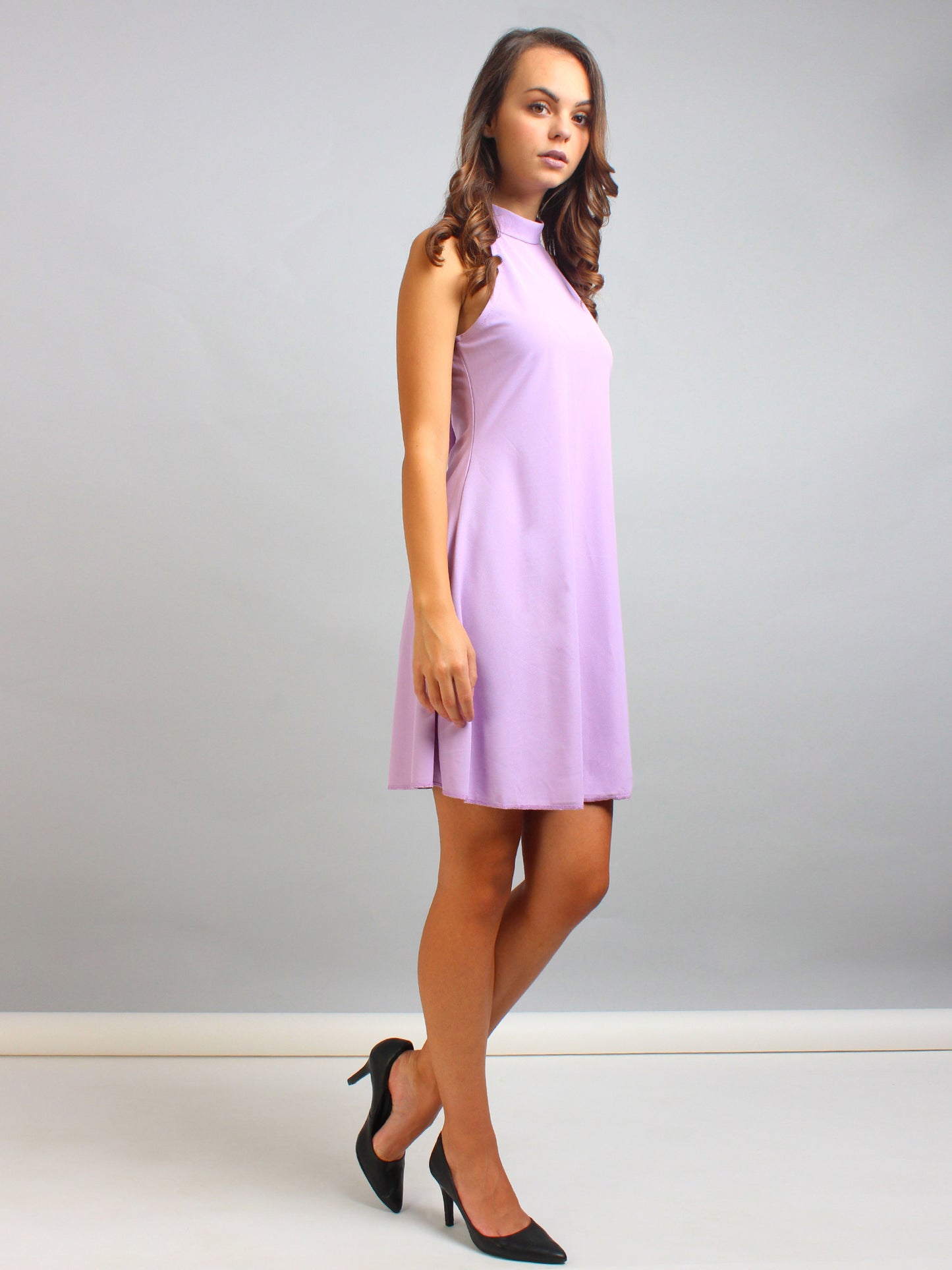 Lilac Halter Neck Dress