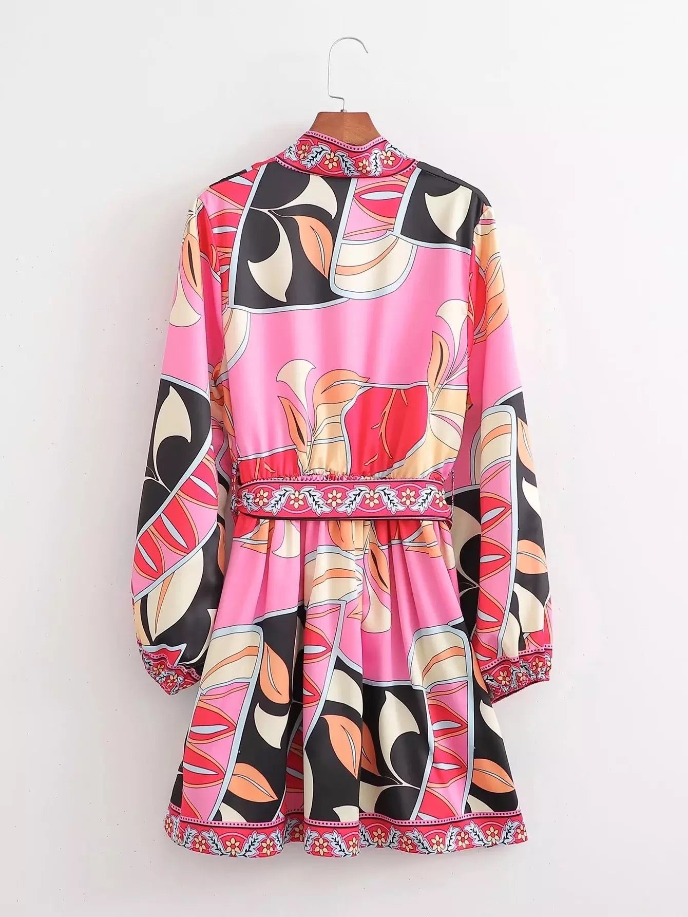 Pretty in Pink Dress with Long Belt