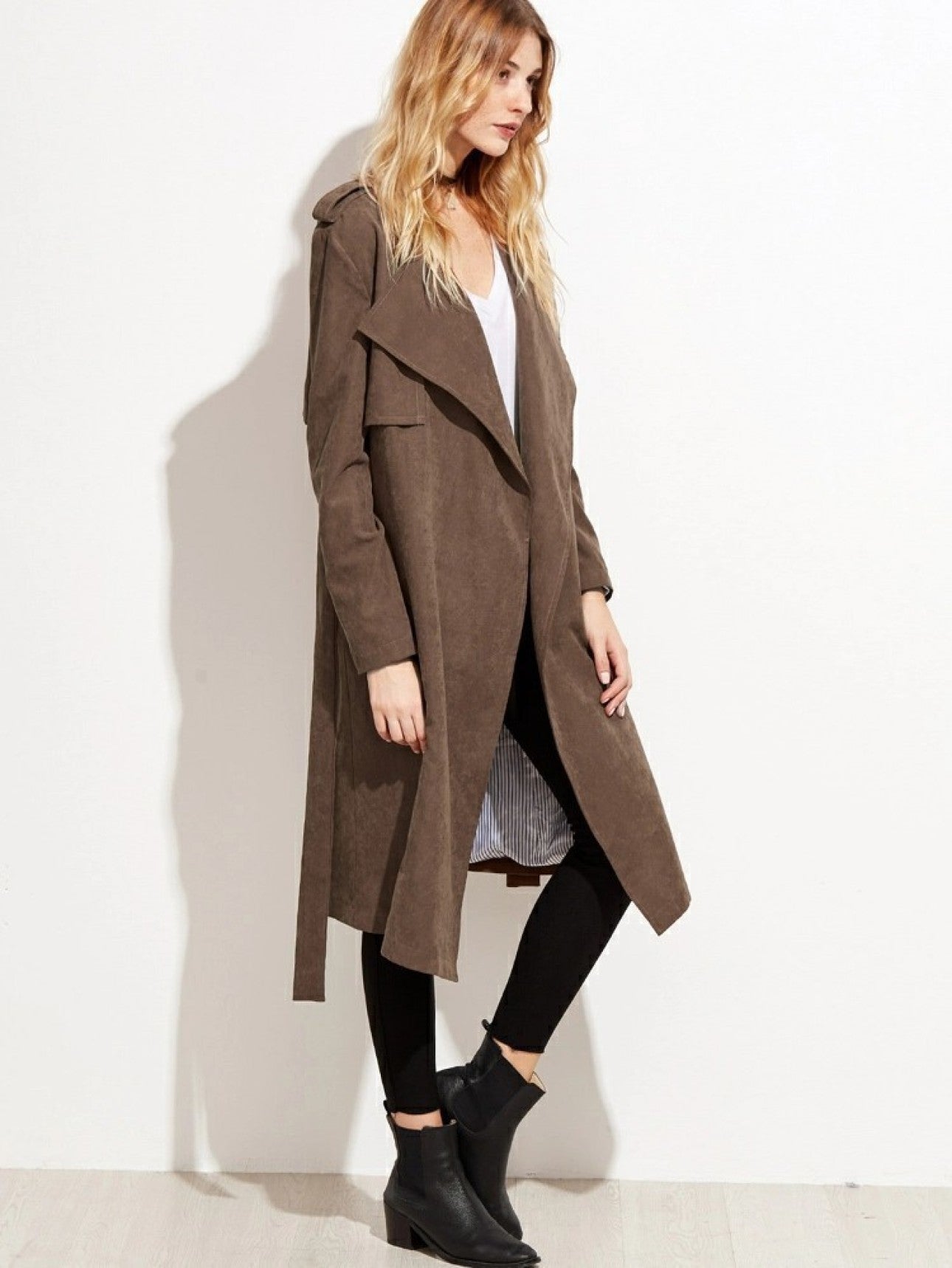 Brown Belted Trench Coat