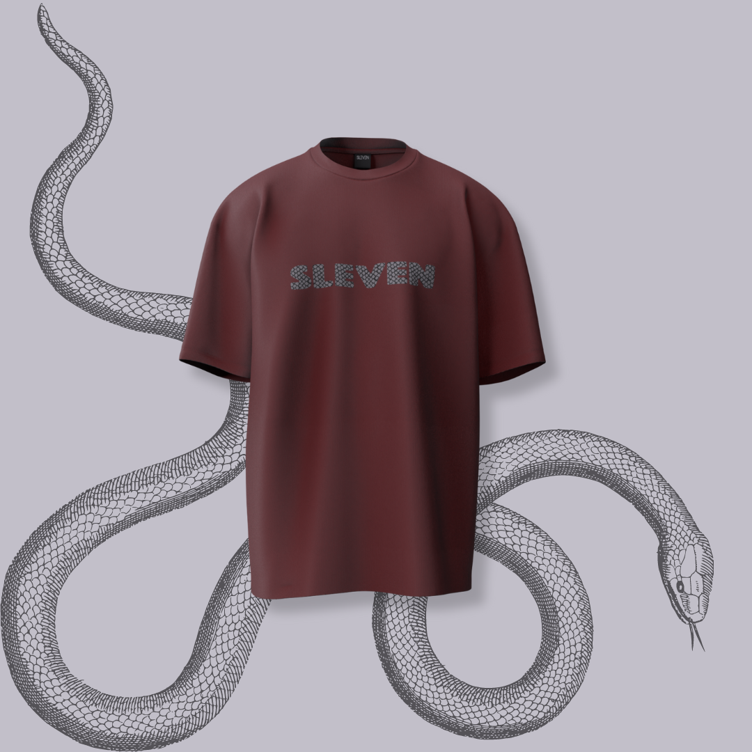 SLEVEN’S SNAKE CHARM OVERSIZED STATEMENT TEE (RED)