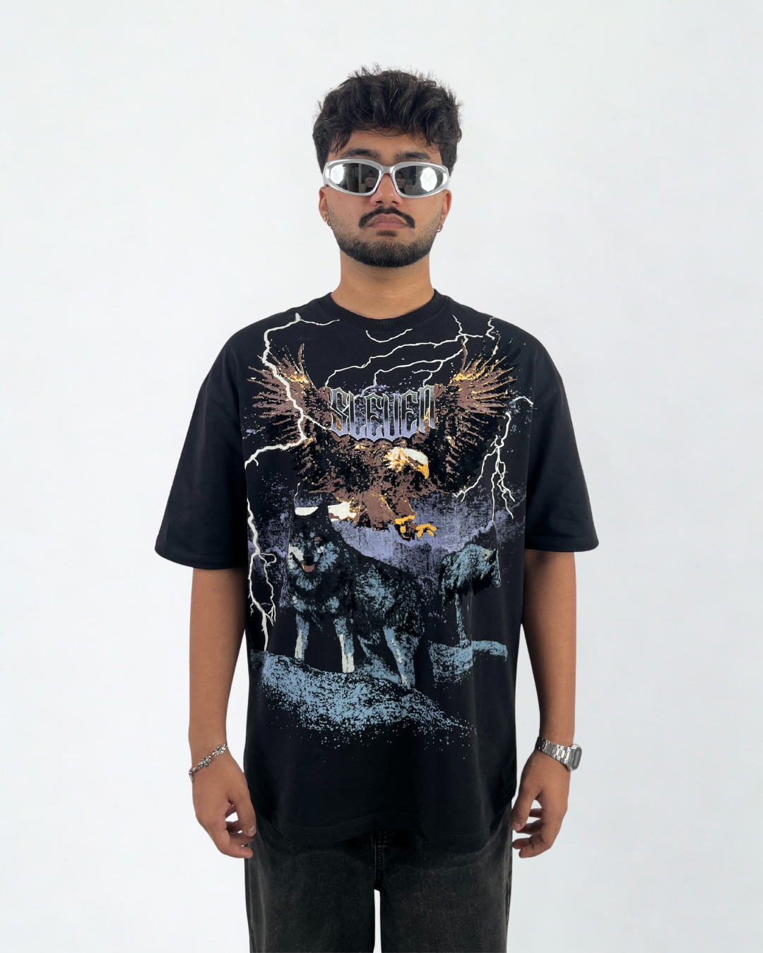 ALPHA HOWL OVERSIZED T-SHIRT (BLACK)