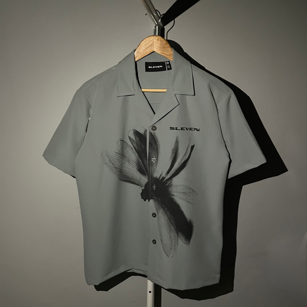 DRAGONFLY BOWLING SHIRT (GREY)