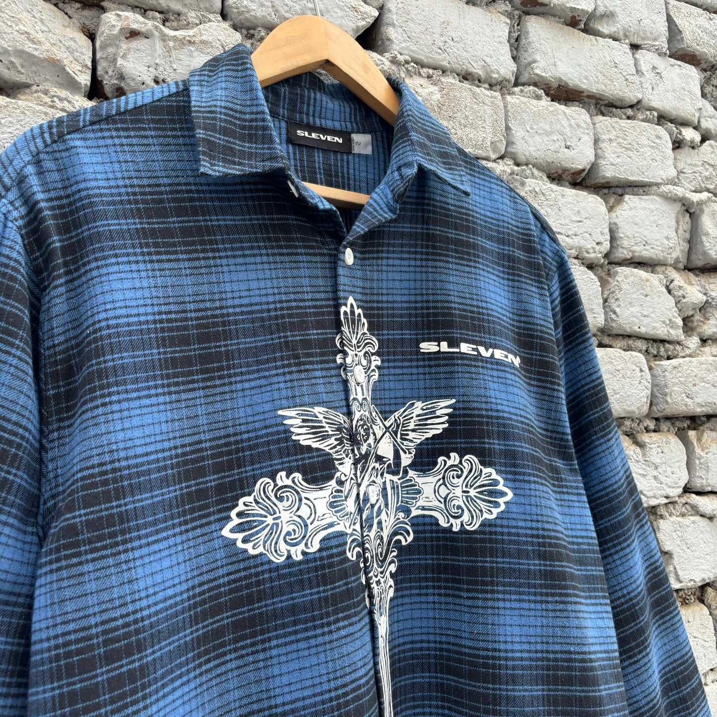 CROSS COUTURE SHIRT (BLUE-BLACK)