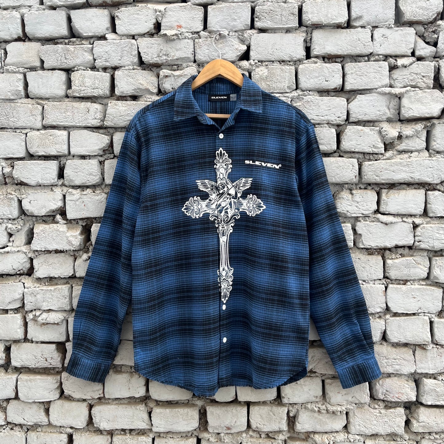 CROSS COUTURE SHIRT (BLUE-BLACK)