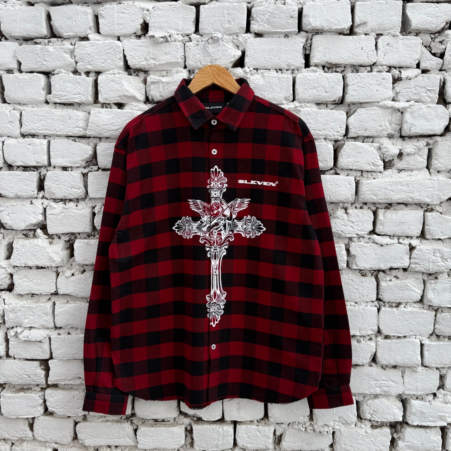 CROSS COUTURE SHIRT (DARK RED)