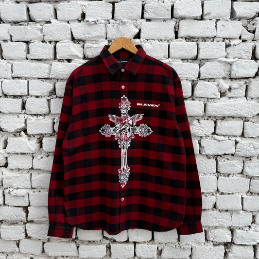 CROSS COUTURE SHIRT (DARK RED)