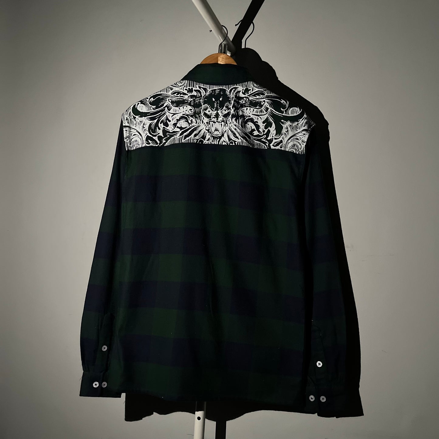 GOTHINK FLANNEL SHIRT (GREEN-NAVY)