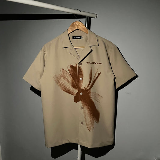 DRAGONFLY BOWLING SHIRT (BEIGE)