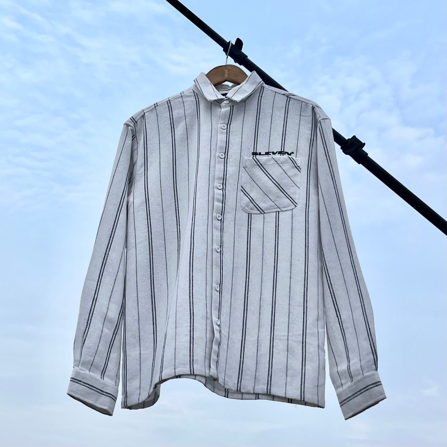 NOT SO BASIC STRIPED SHIRT (WHITE-BLACK)