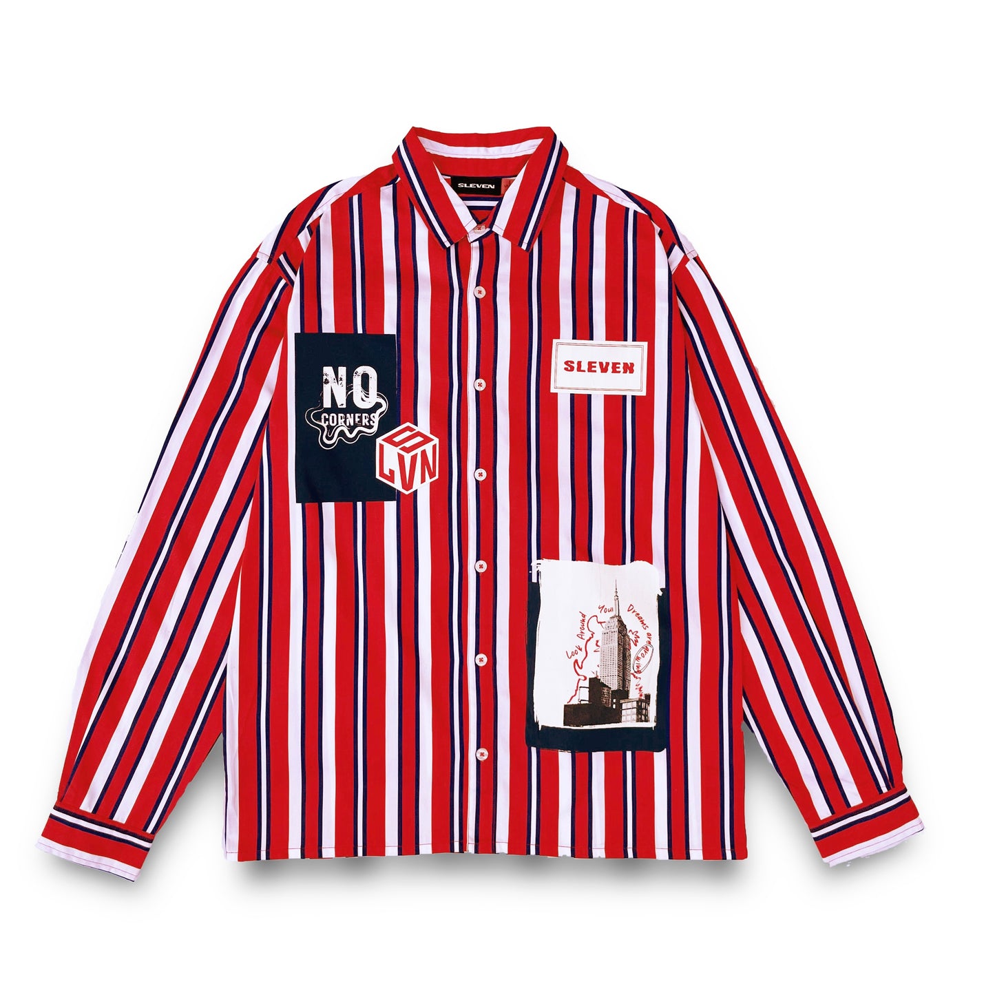 DREAMSCAPE STRIPED SHIRT (NAVY-RED)