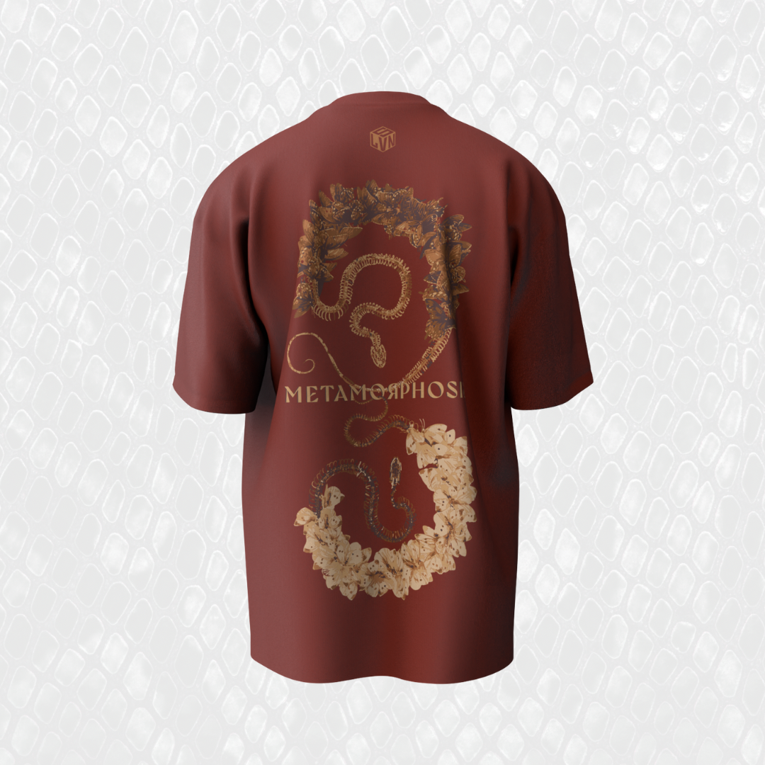 METAMORPHOSIS OVERSIZED T-SHIRT (RUST BROWN)