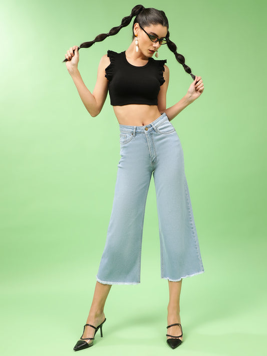 Ruffle Sleeve Crop Top