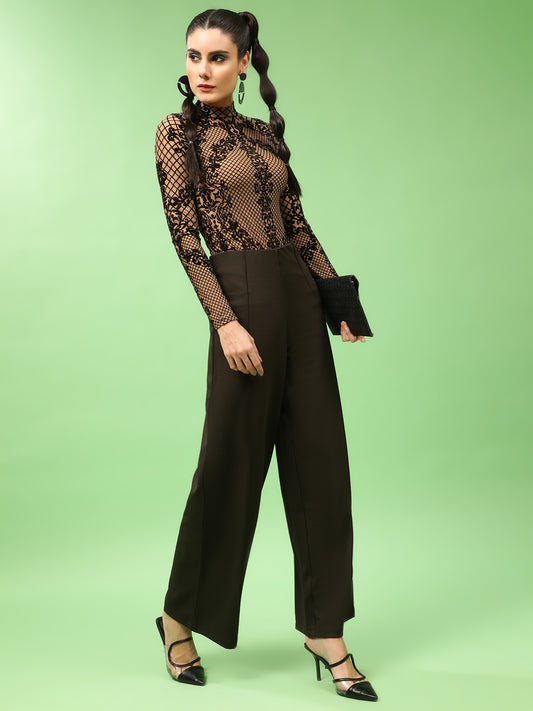Olive High Rise Flared Trouser