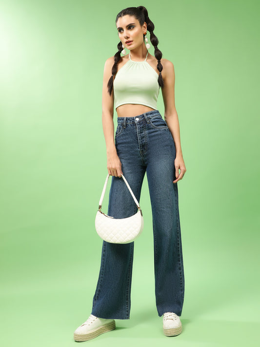Twilight Blue High Rise Wide Leg Denim