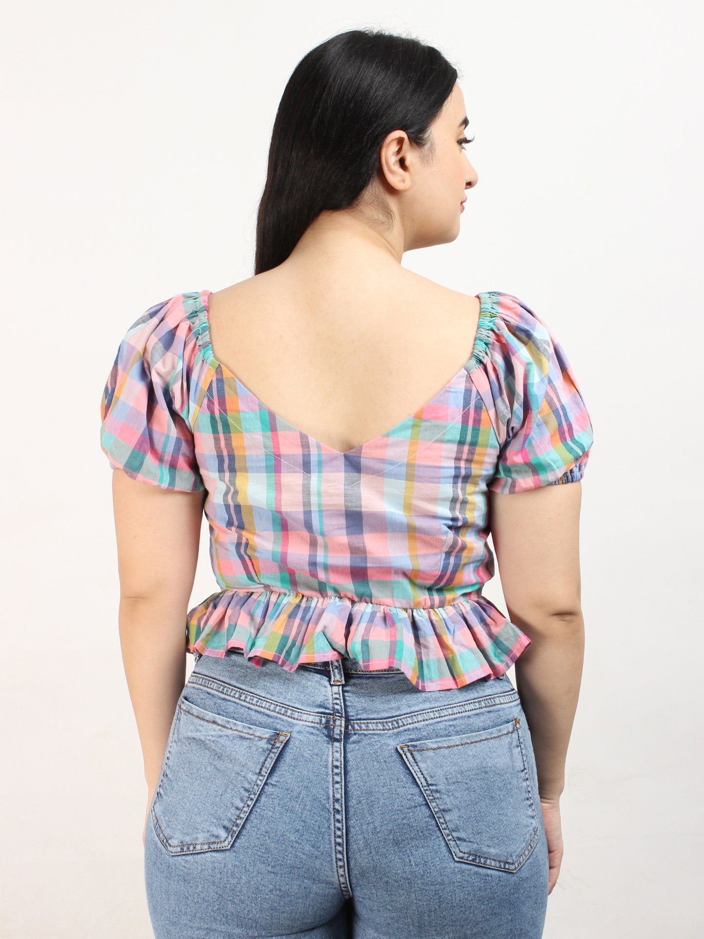 Gingham Checked Top