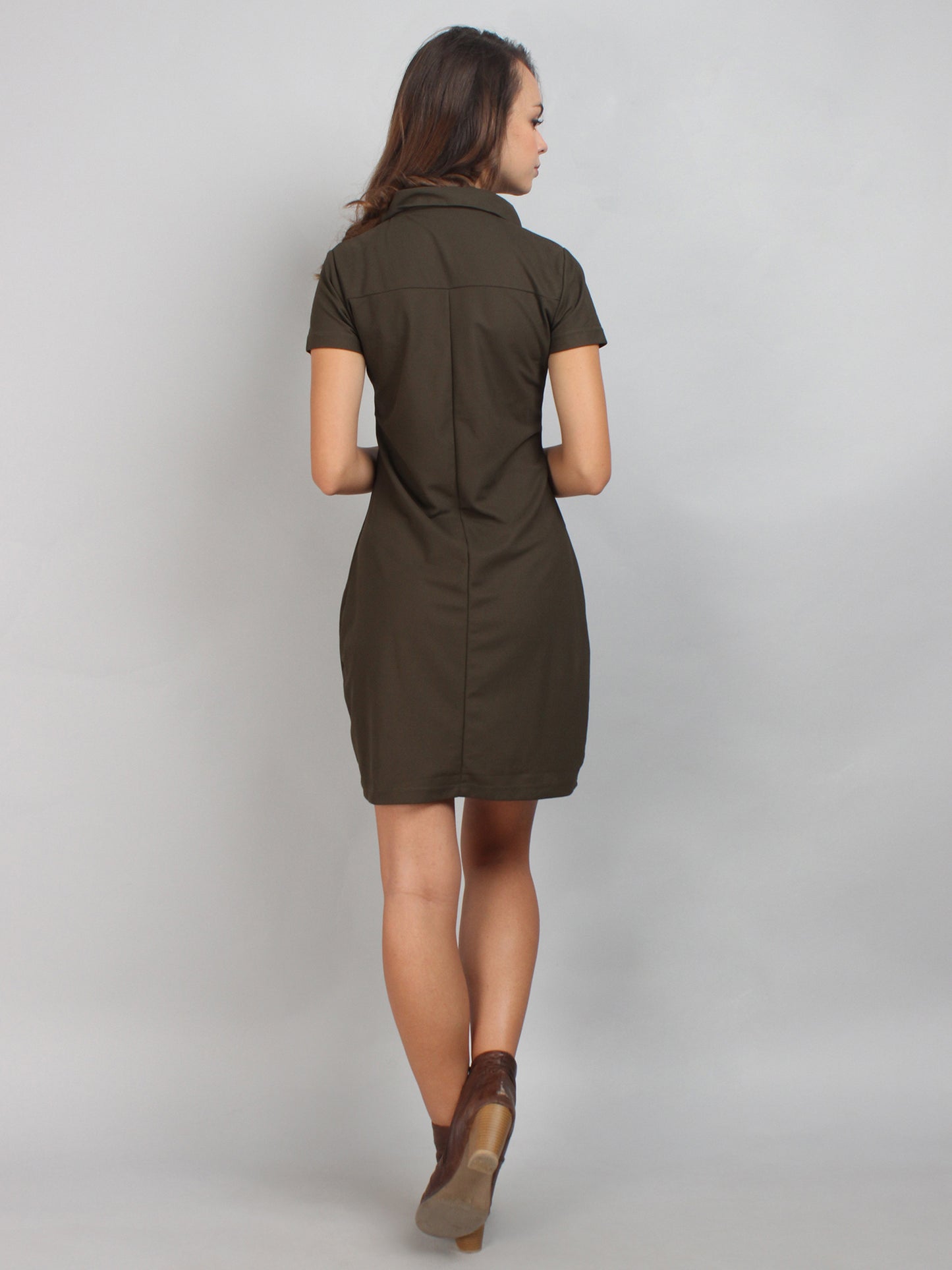 Pine Polo Neck T-Shirt Dress