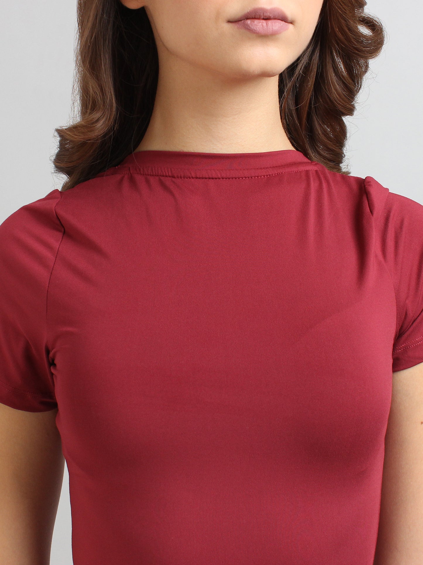 Wine Ruched Bodycon Dress