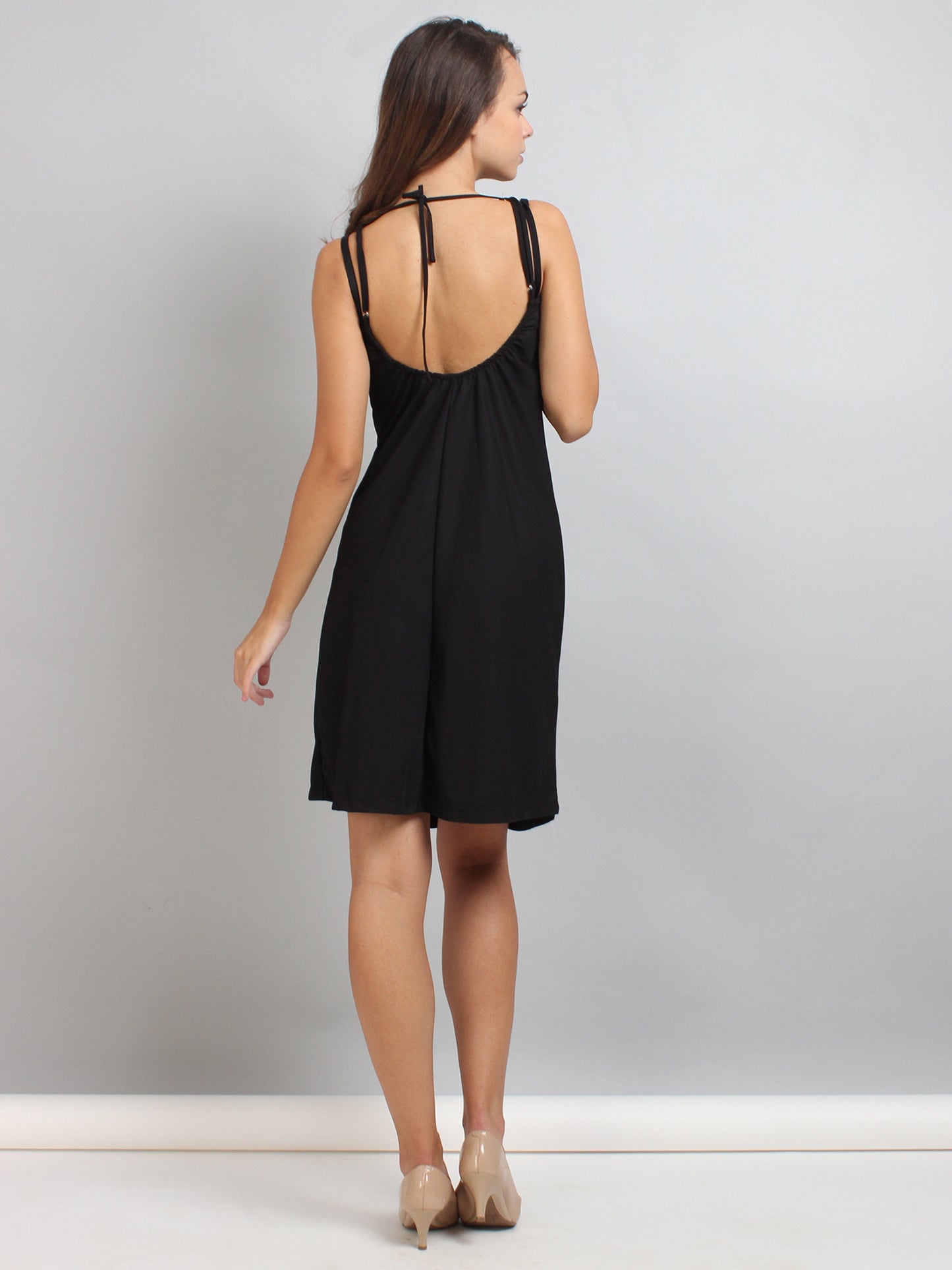 Black Cowl Neck Slip Dress