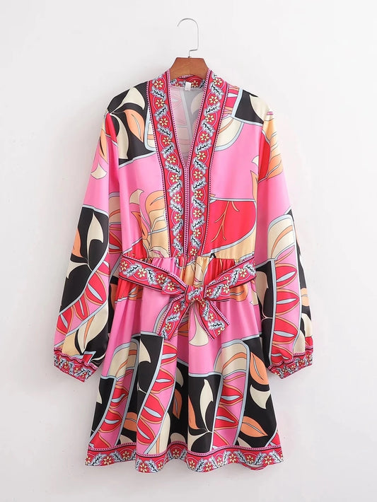 Pretty in Pink Dress with Long Belt