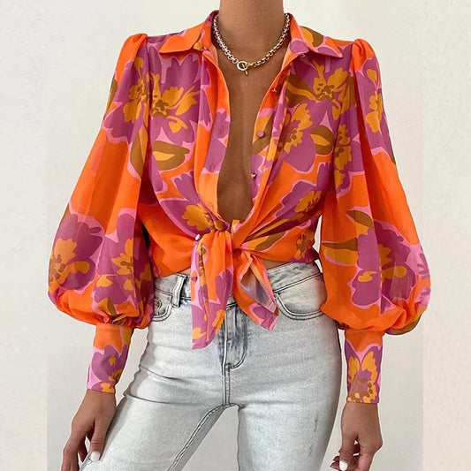 Button Down Shirt with Ballon Sleeves