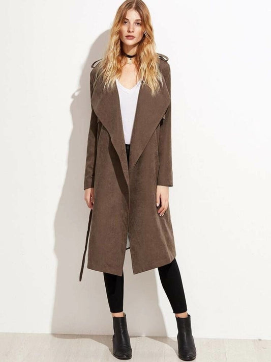 Brown Belted Trench Coat
